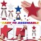 3 Pcs 4th of July Stars Tabletop Decoration Patriotic Centerpieces Wooden Standing Star Block